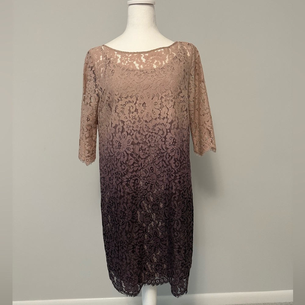 Robert Rodriguez Ombré Blush and Purple Lace Dress Size 6 Neiman Marcus
